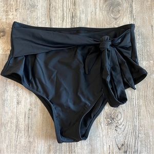High-Waisted Black Bikini Bottoms